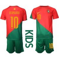 Maglie da calcio Portogallo Bernardo Silva #10 Prima Maglia Bambino Mondiali 2022 Manica Corta (+ Pantaloni corti)
